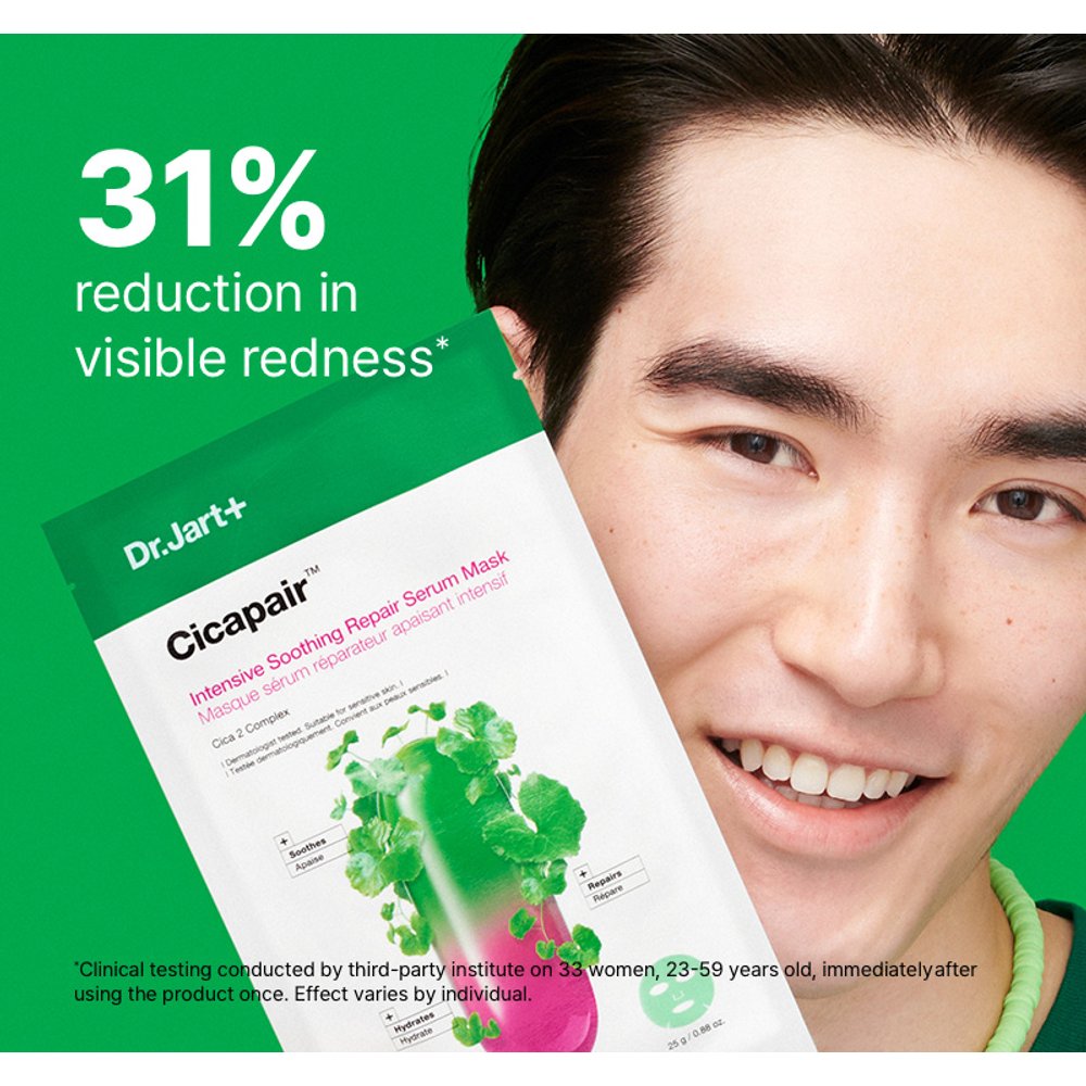 Dr.Jart+ Cicapair Intensive Soothing Repair Serum Mask (25g*5ea)-Y Barcode-GB-BB