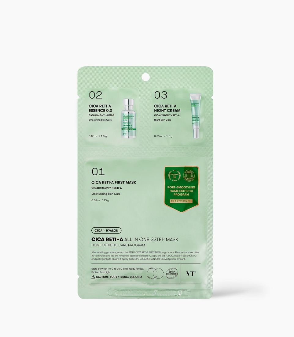 VT CICA RETI-A ALL IN ONE 3STEP MASK (STEP1 - 25g / STEP2, 3 - 1.5g)