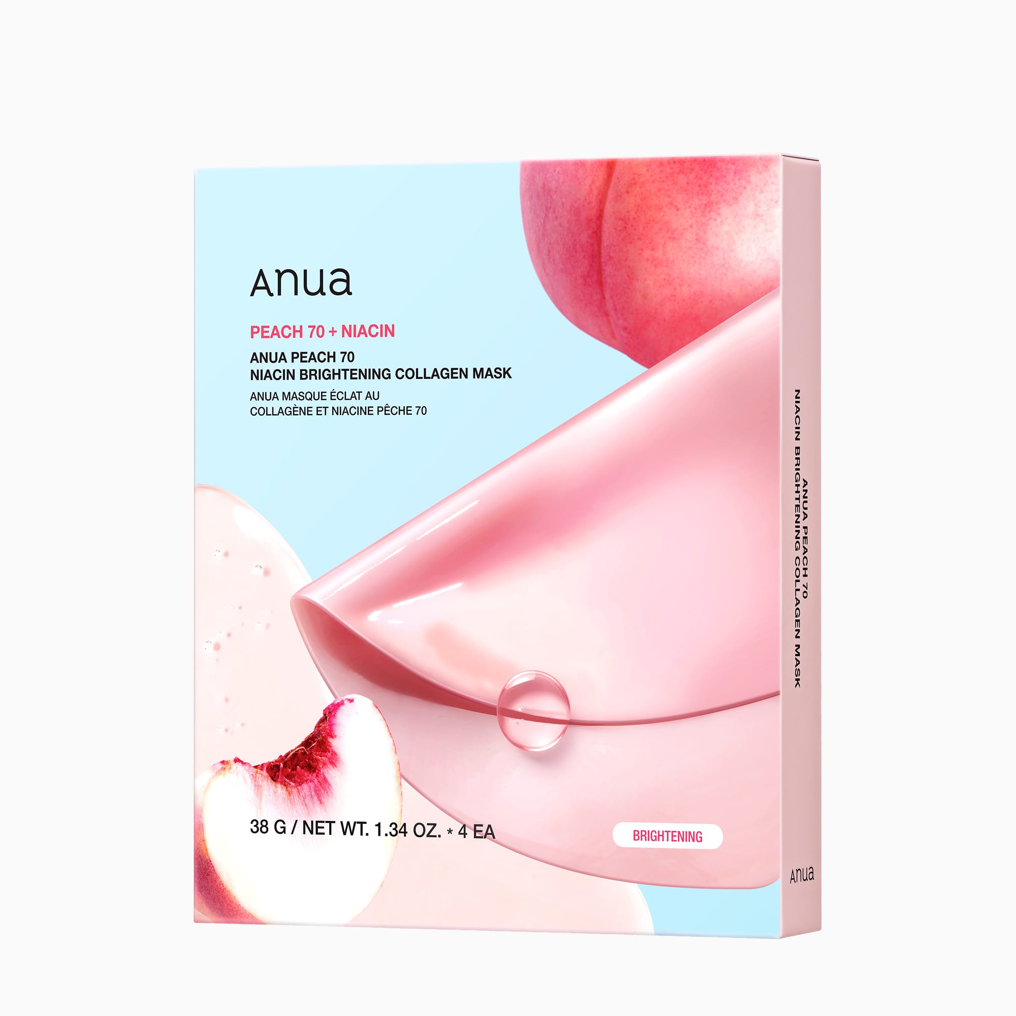 ANUA PEACH 70 NIACIN BRIGHTENING COLLAGEN MASK 38G (1EA)*4SET