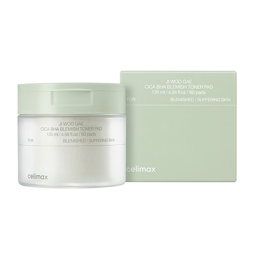 CELIMAX JI WOO GAE CICA BHA BLEMISH TONER PAD 60PADS