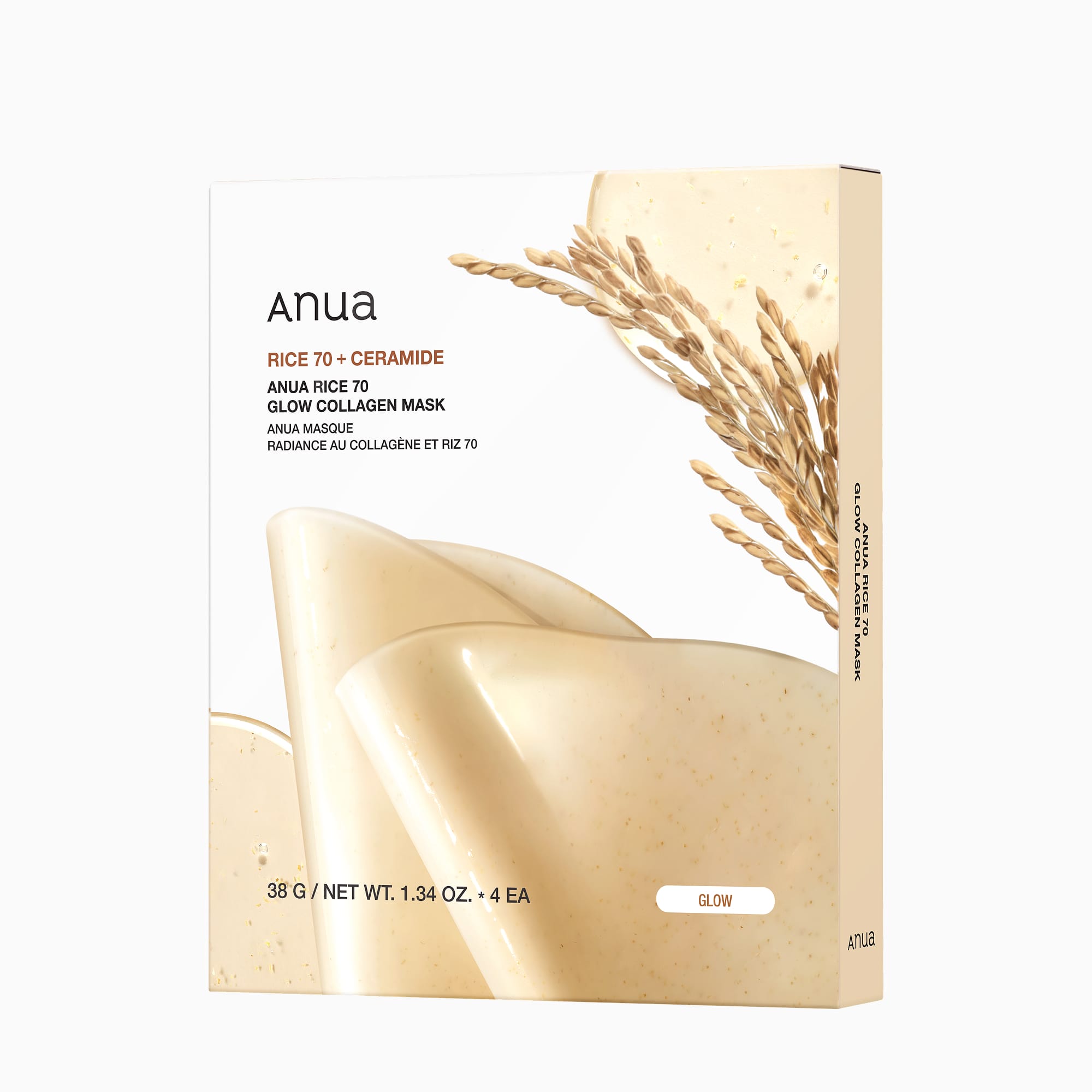 ANUA RICE 70 GLOW COLLAGEN MASK 38G (1EA)*4SET