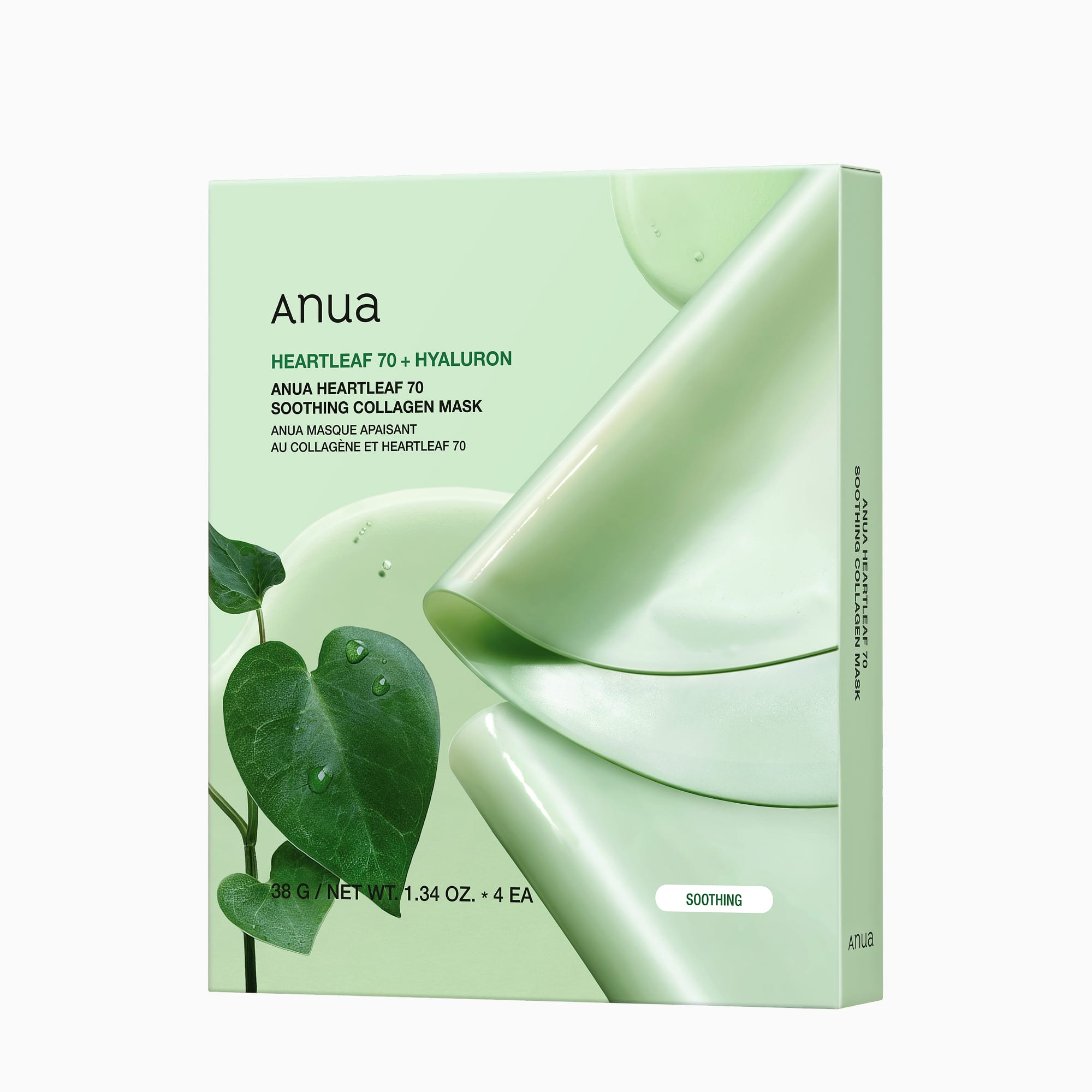 ANUA HEARTLEAF 70 SOOTHING COLLAGEN MASK 38G (1EA)*4SET