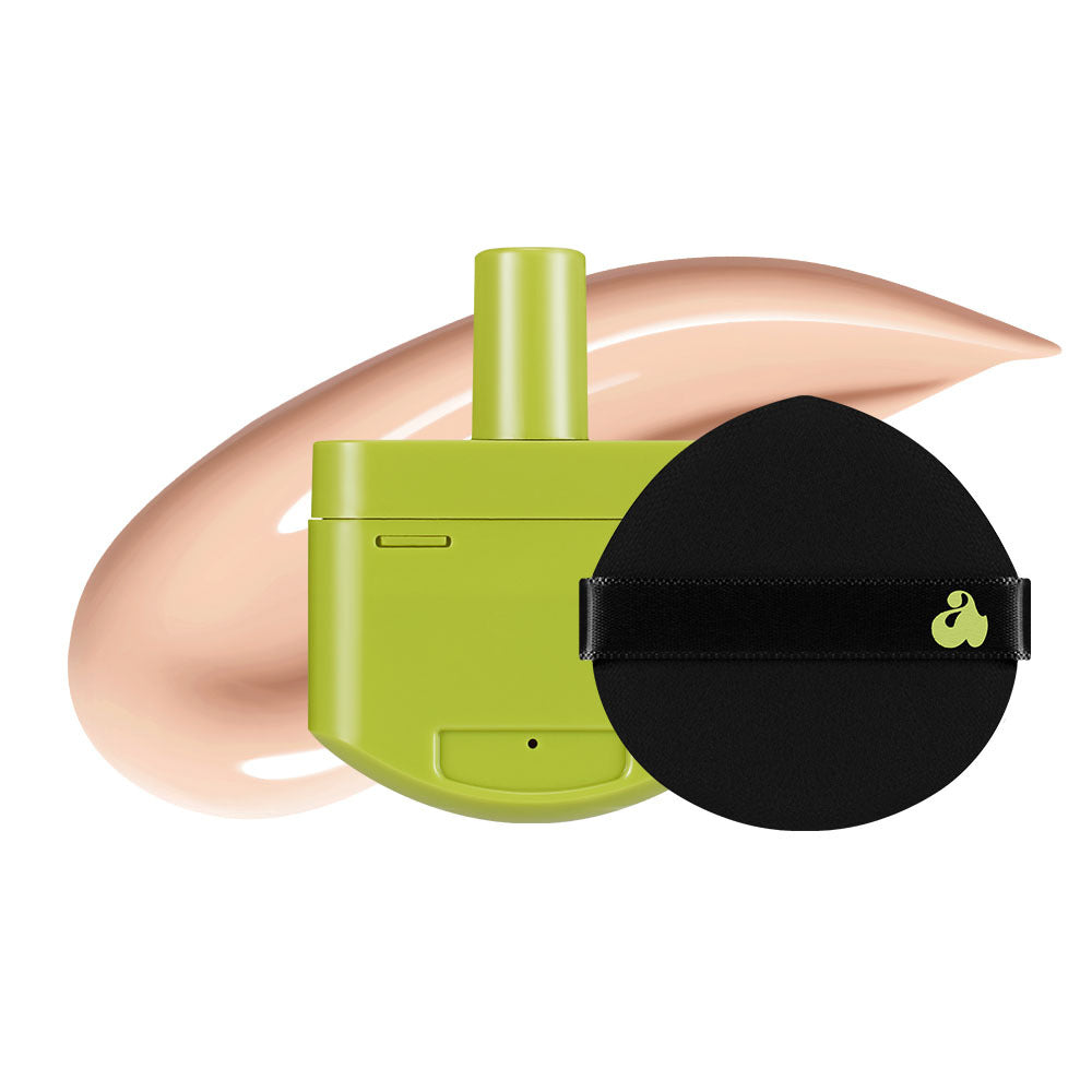 Satin Wear Healthy-Green Cushion RE-FEEL 14N Rosy Cheeks (+ Puff)