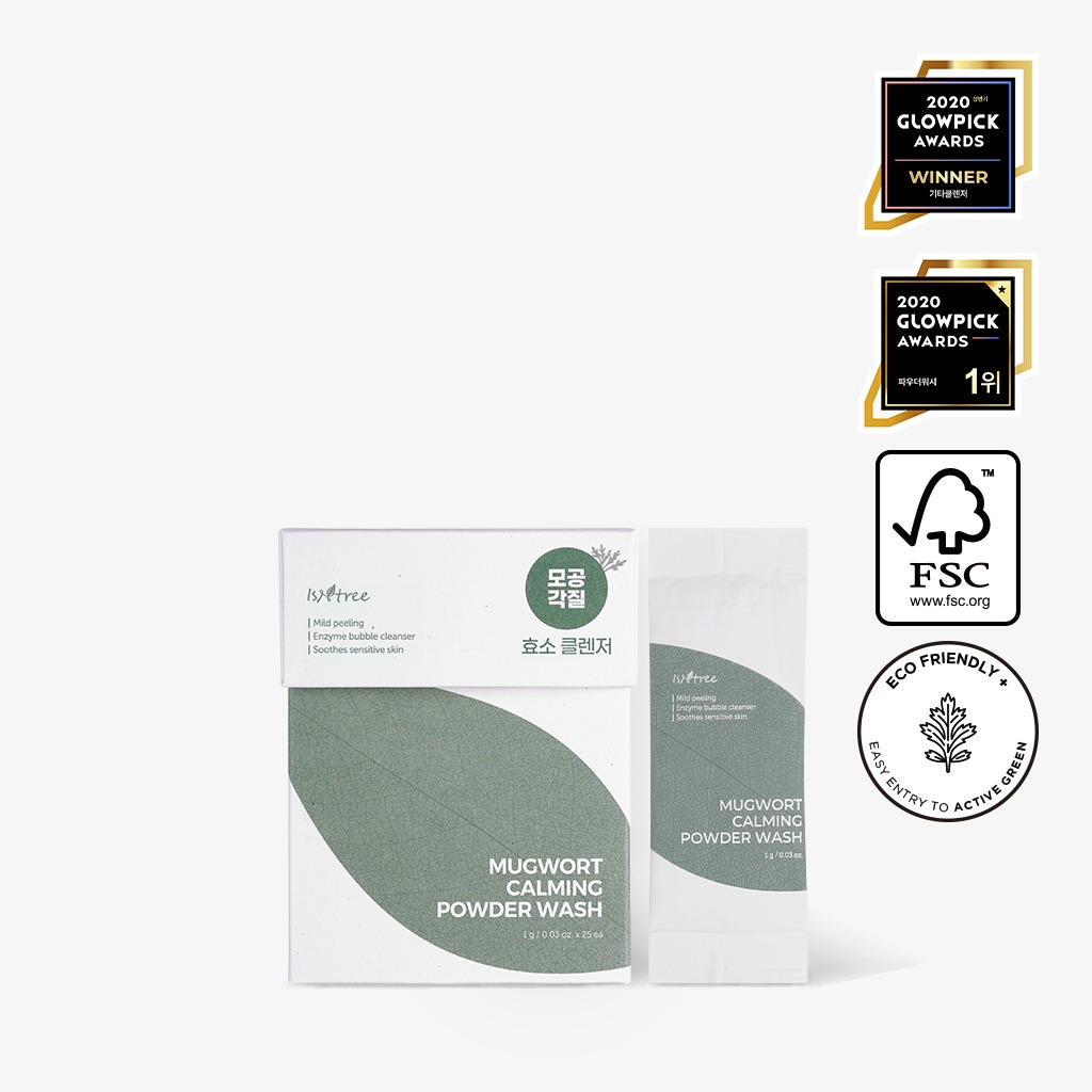 ISNTREE MUGWORT CALMING POWDER WASH 1g*25ea