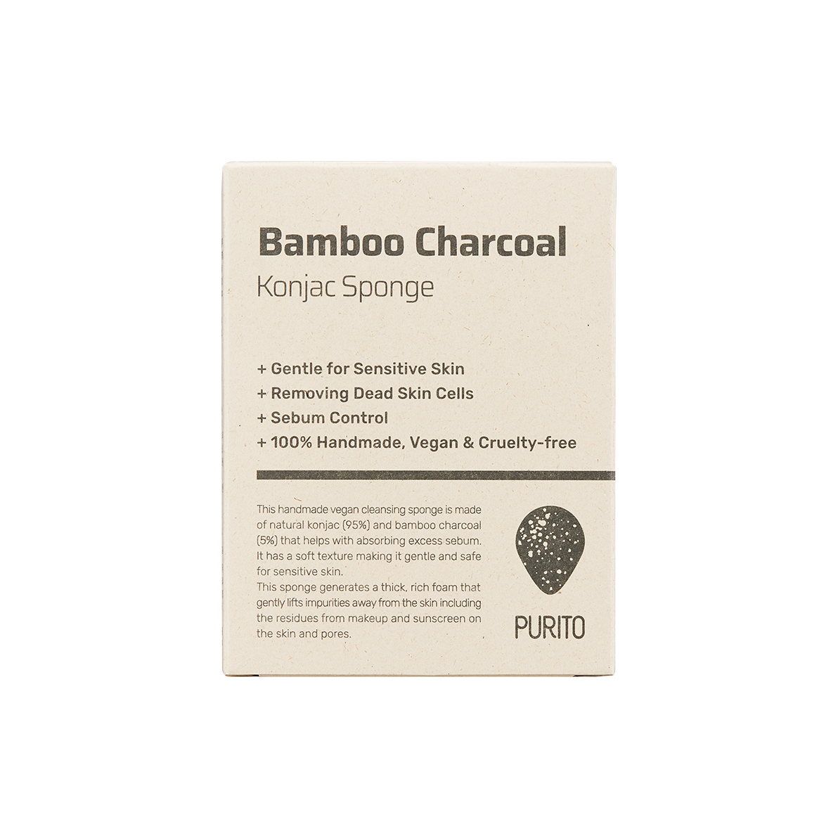 PURITO Bamboo Charcoal Konjac Sponge