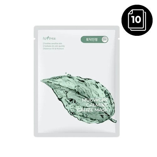 ISNTREE MUGWORT CALMING GAUZE MASK 10ea